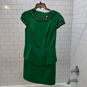 Kenzie green peplum dress
